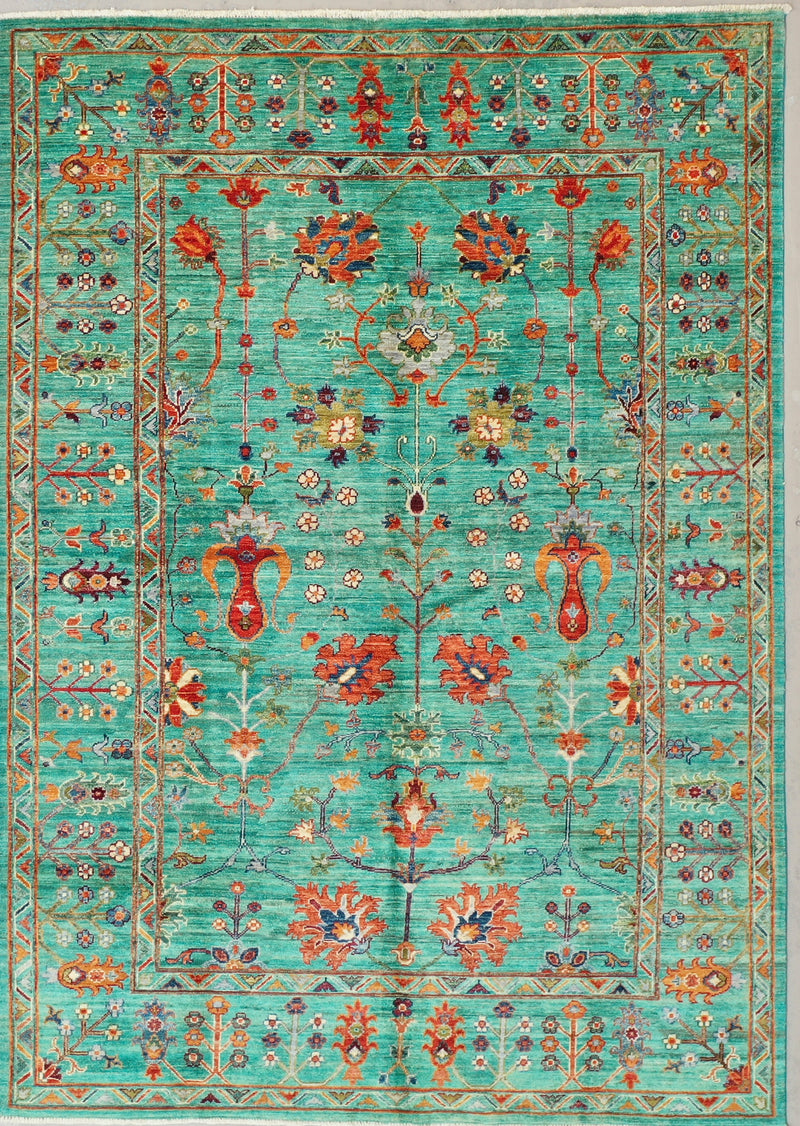 Turquoise Afghan Chobi rug 178x249cm