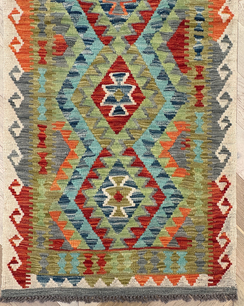 Afghan hand made Kilim runner 387x86 cm