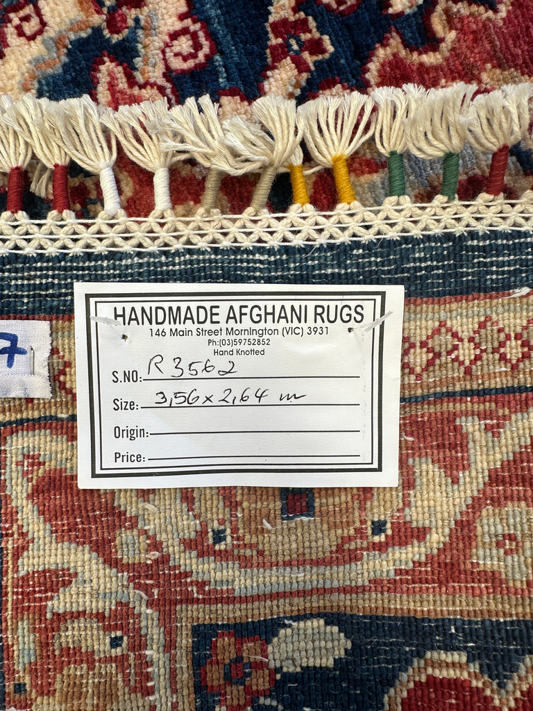 Afghan handmade rug,Chobi. Size:356x264cm