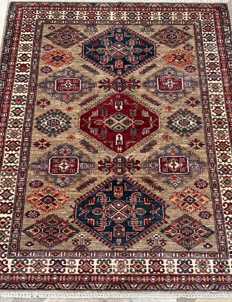 Afghan handmade rug,Chobi. Size: 198x159 cm
