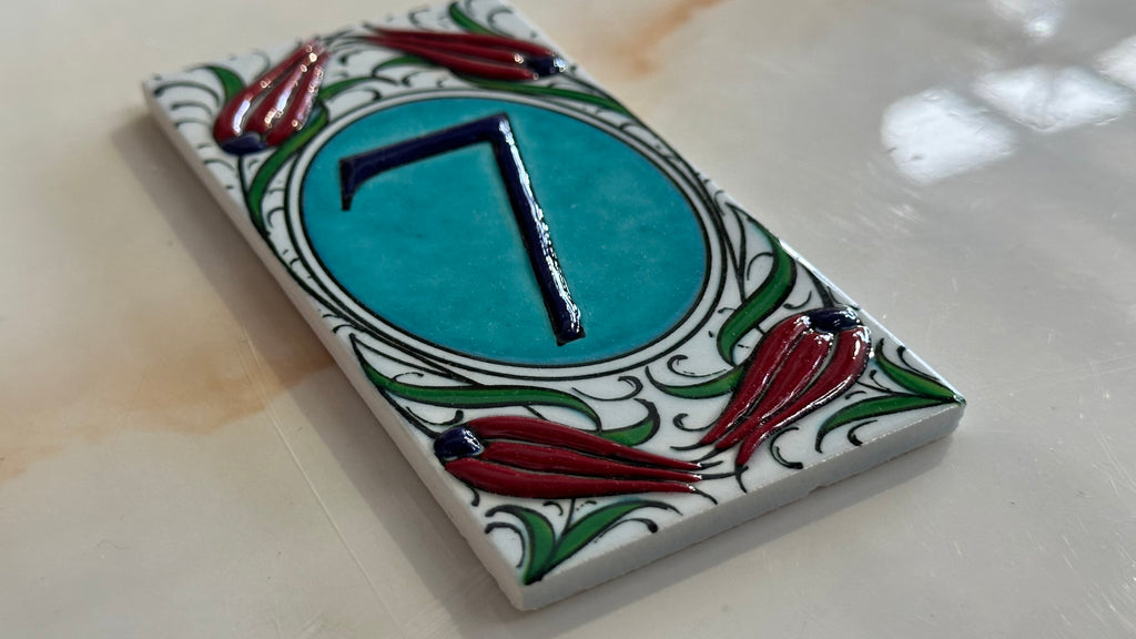 Handmade Hand Painted Turkish Door Numbers| HOUSE NUMBER