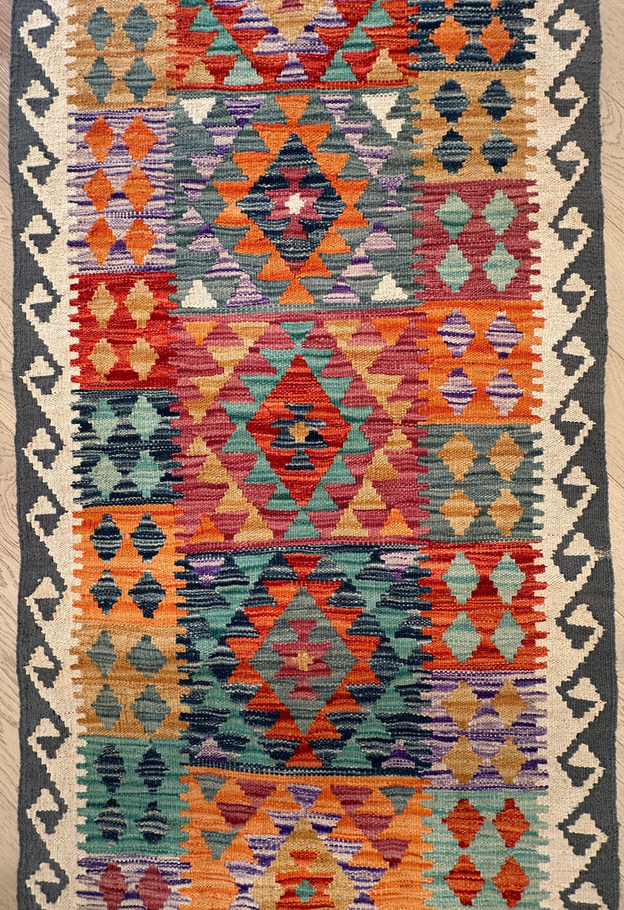 Afghan hand made Kilim runner 389x80 cm