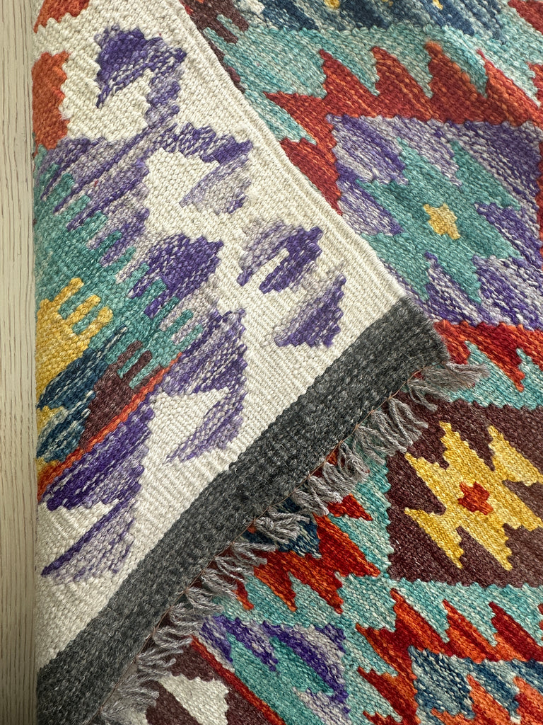 Afghan hand made Kilim runner 301x86 cm