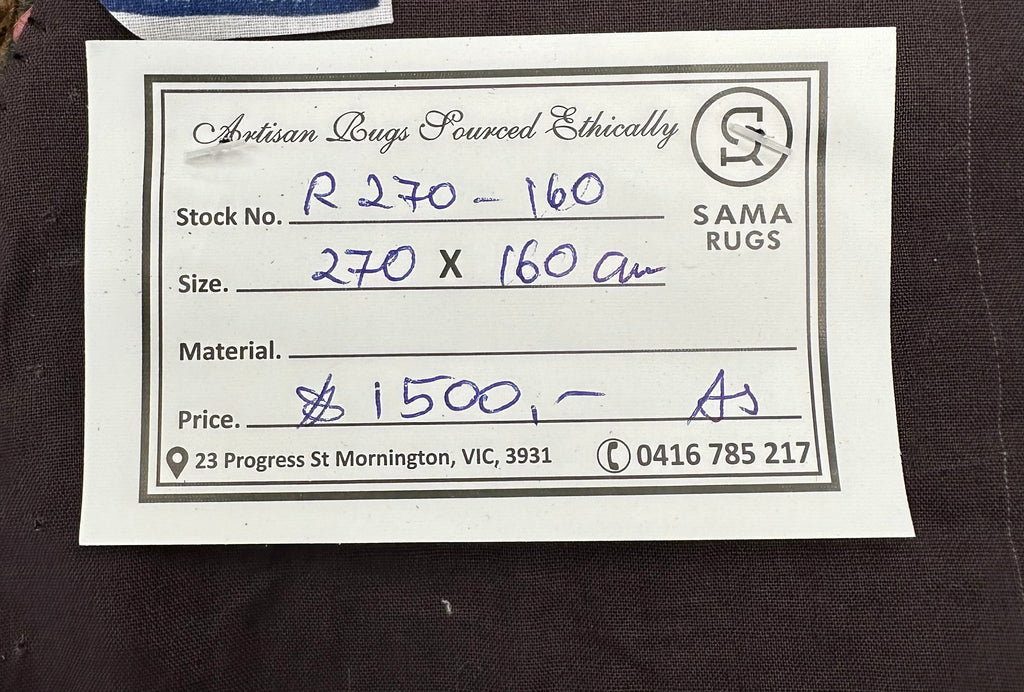 Afghan handmade tribal rug Suzani, size 270x160 cm