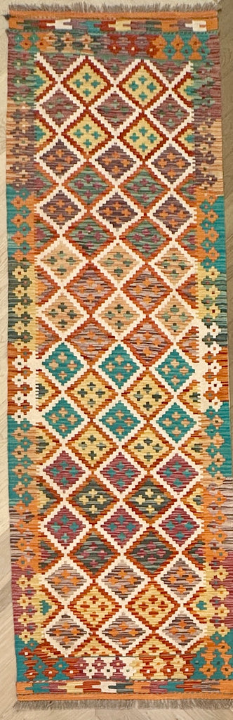 Afghan hand made Kilim runner 287x86 cm
