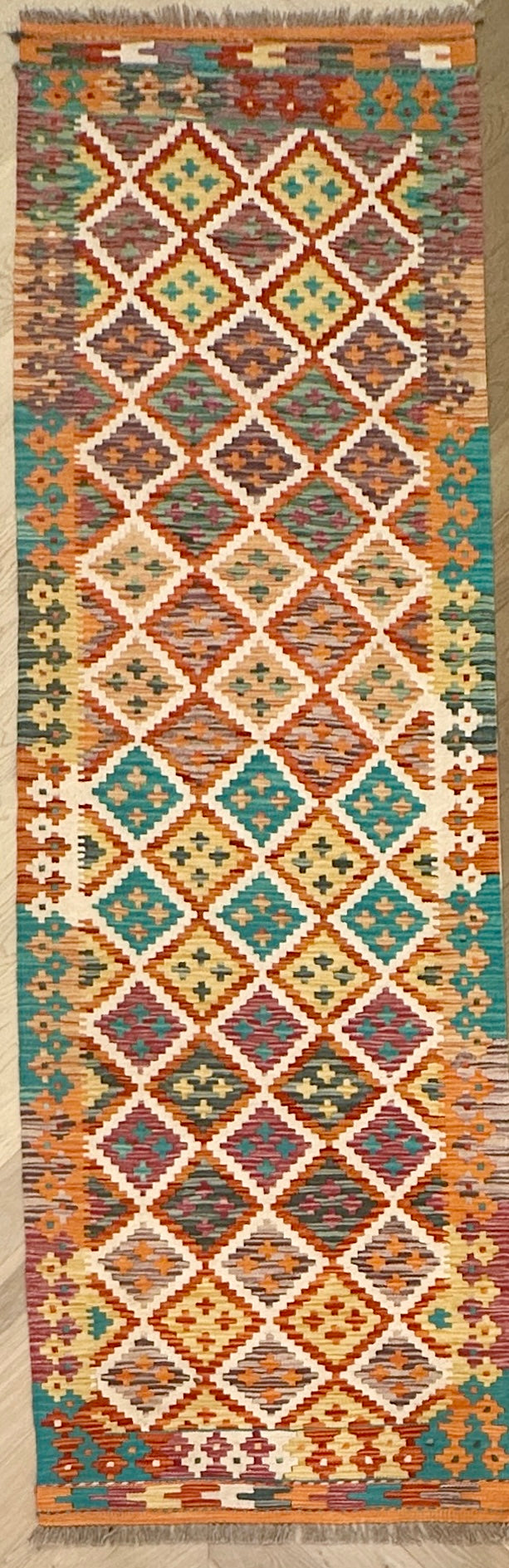 Afghan hand made Kilim runner 287x86 cm