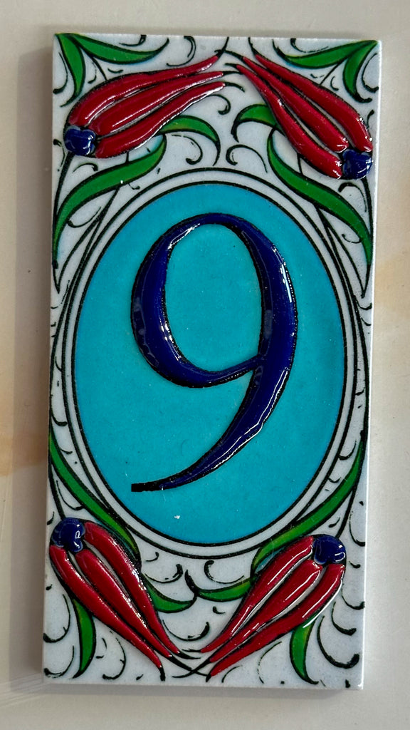 Handmade Hand Painted Turkish Door Numbers| HOUSE NUMBER