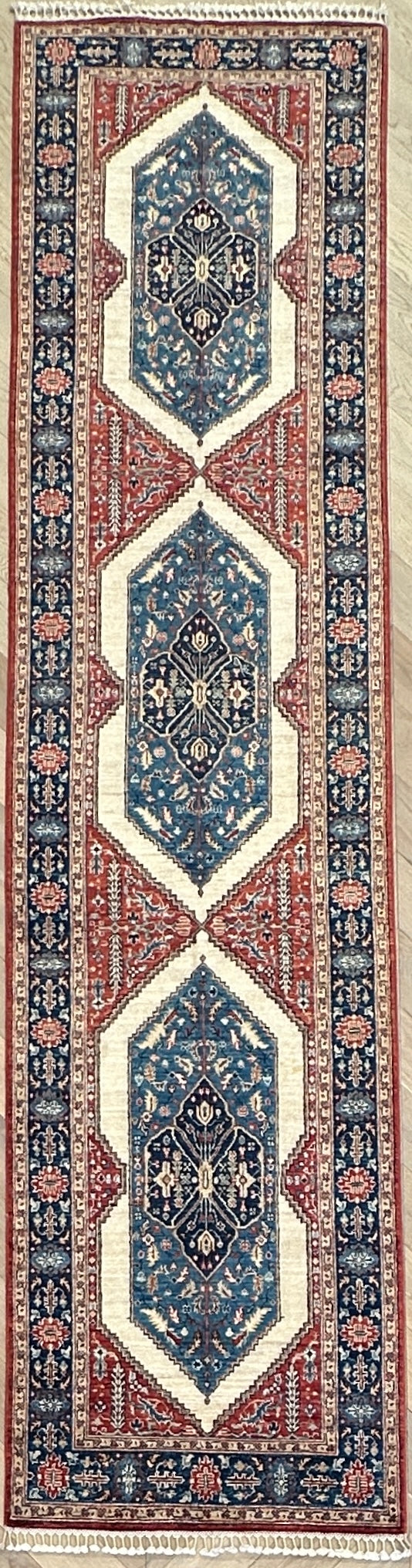 Afghan handmade chobi runner 357x85cm
