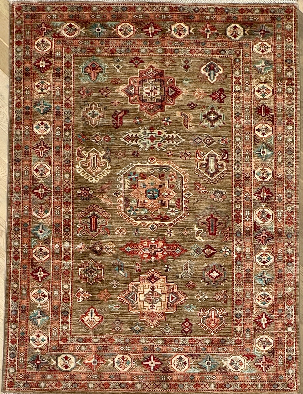 Afghan handmade rug,Chobi. Size: 237x174 cm