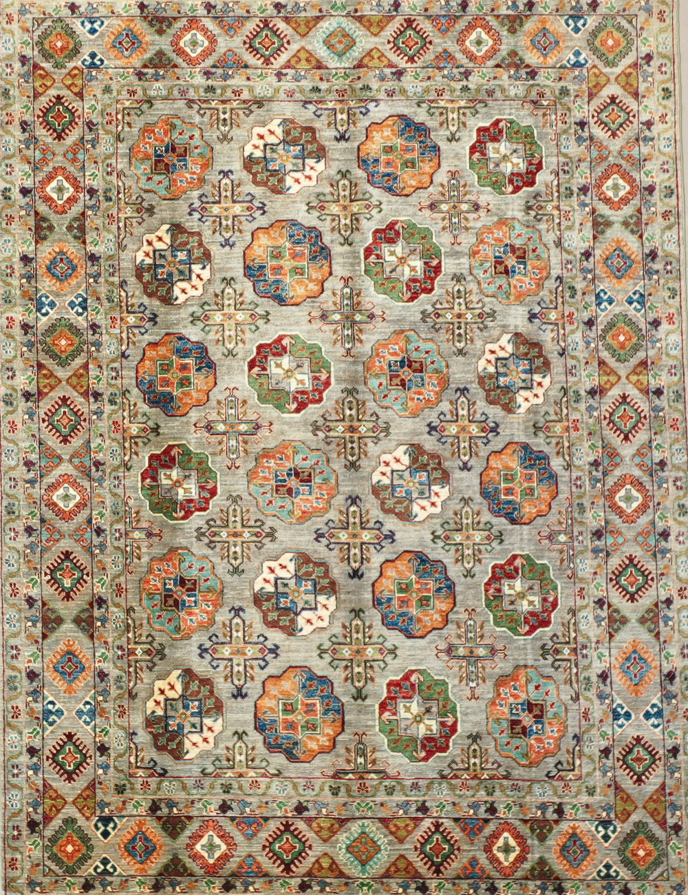 Grey Afghan Chobi rug 232x172