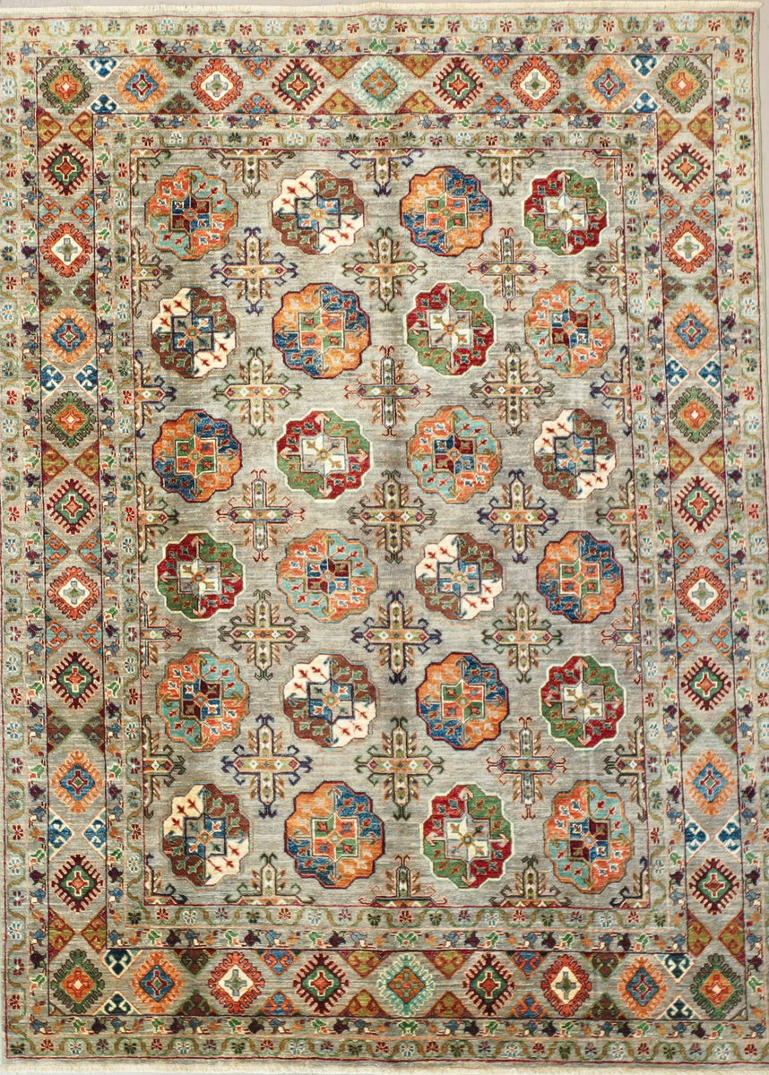 Grey Afghan Chobi rug 232x172 – SamaRugs