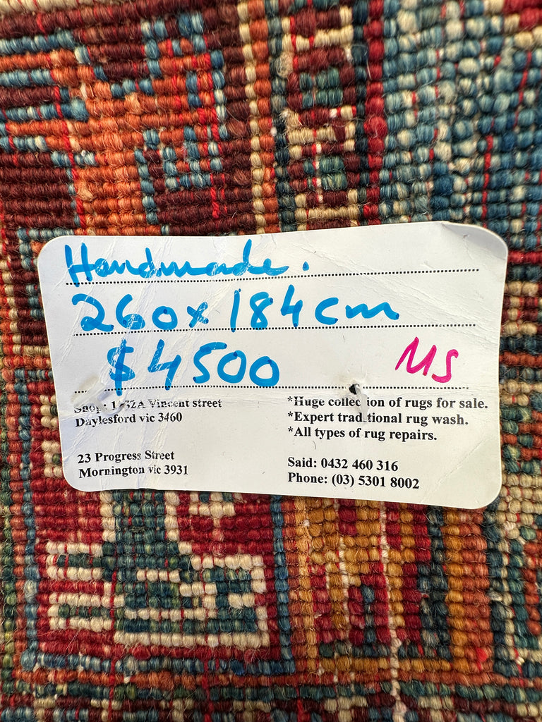 Afghan handmade rug,Chobi . Size: 260x184 cm