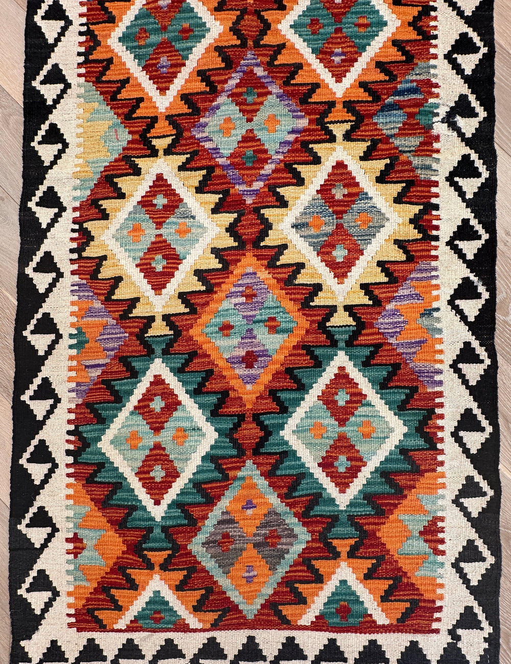 Afghan hand made Kilim runner 393x80 cm