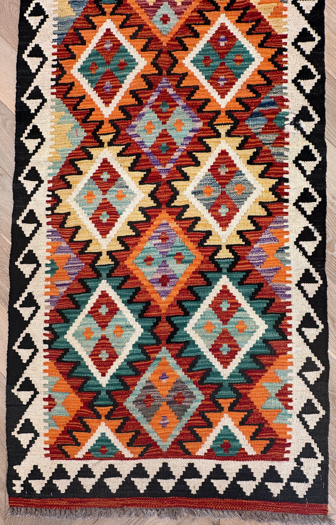 Afghan hand made Kilim runner 393x80 cm