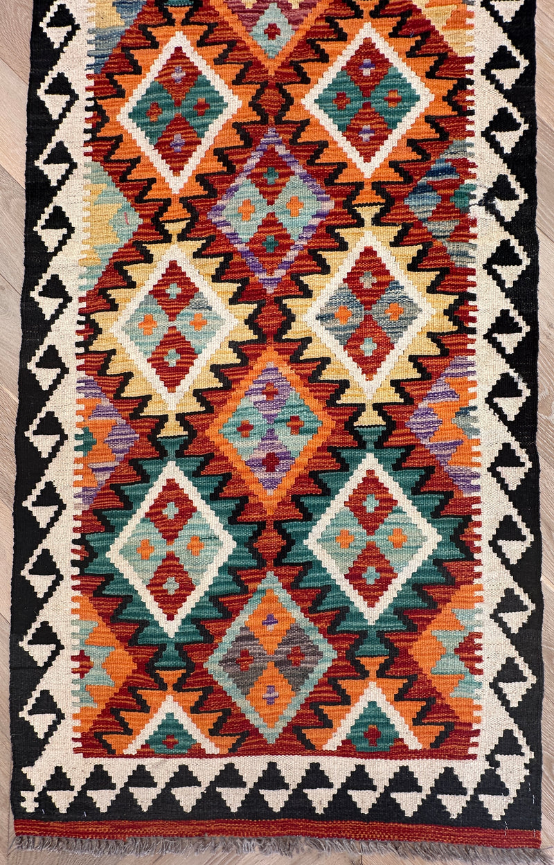 Afghan hand made Kilim runner 393x80 cm