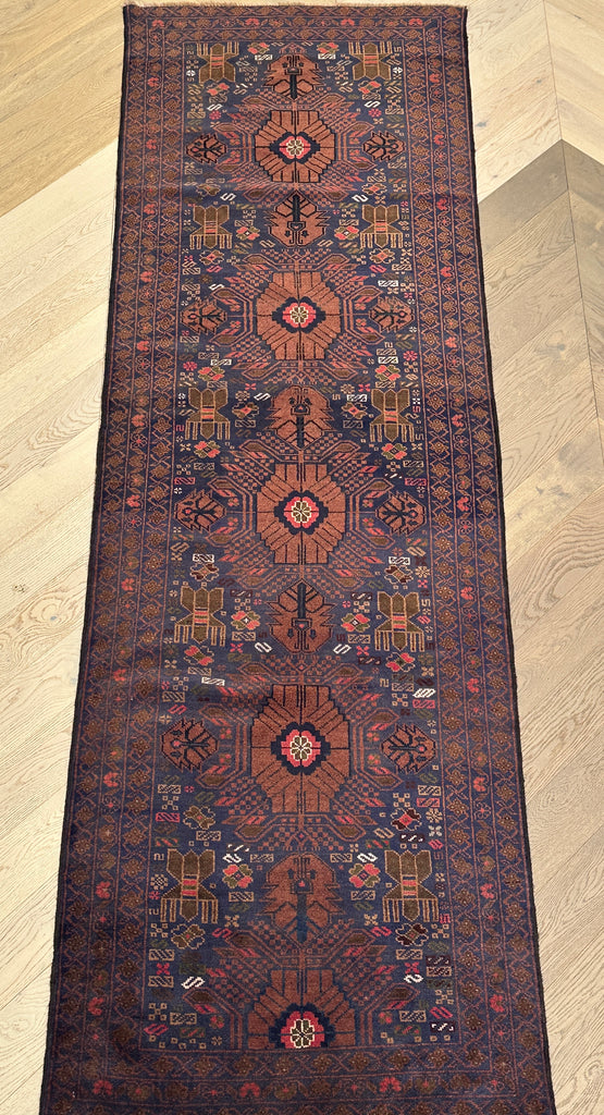 Vintage Afghan handmade Chobi runner 291x85 cm