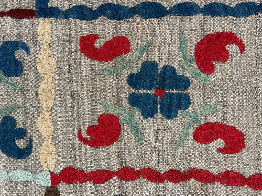 Afghan handmade tribal rug Suzani, size 182x172 cm