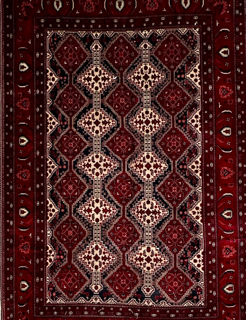 Afghan handmade extremely fine quality with 100 percent Belgian wool. Size:  310x200 cm