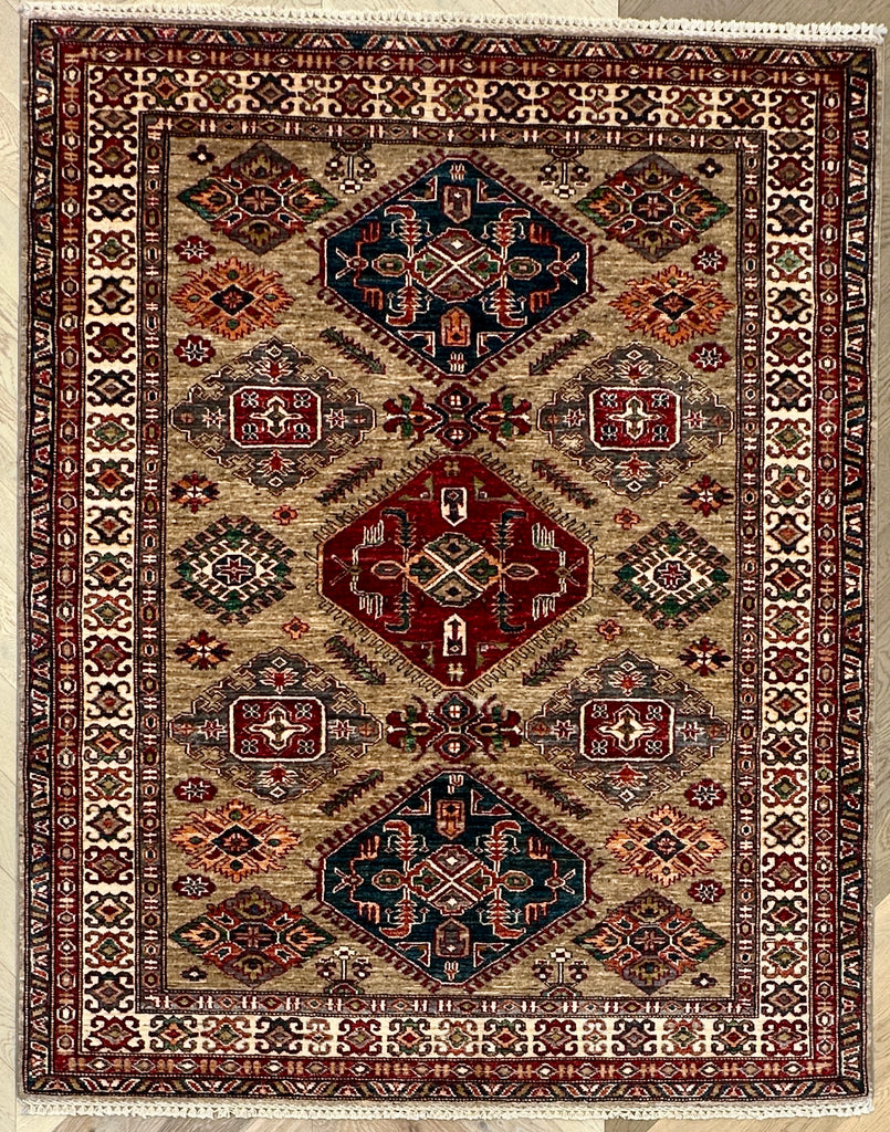 Afghan handmade rug,Chobi. Size: 198x159 cm