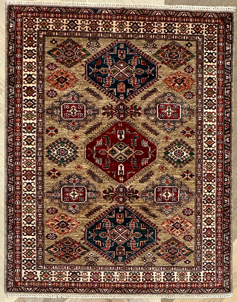 Afghan handmade rug,Chobi. Size: 198x159 cm