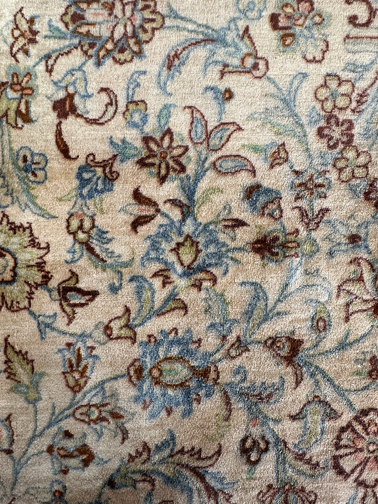 Pure Silk rare vintage handmade Persian rug 300x198 cm