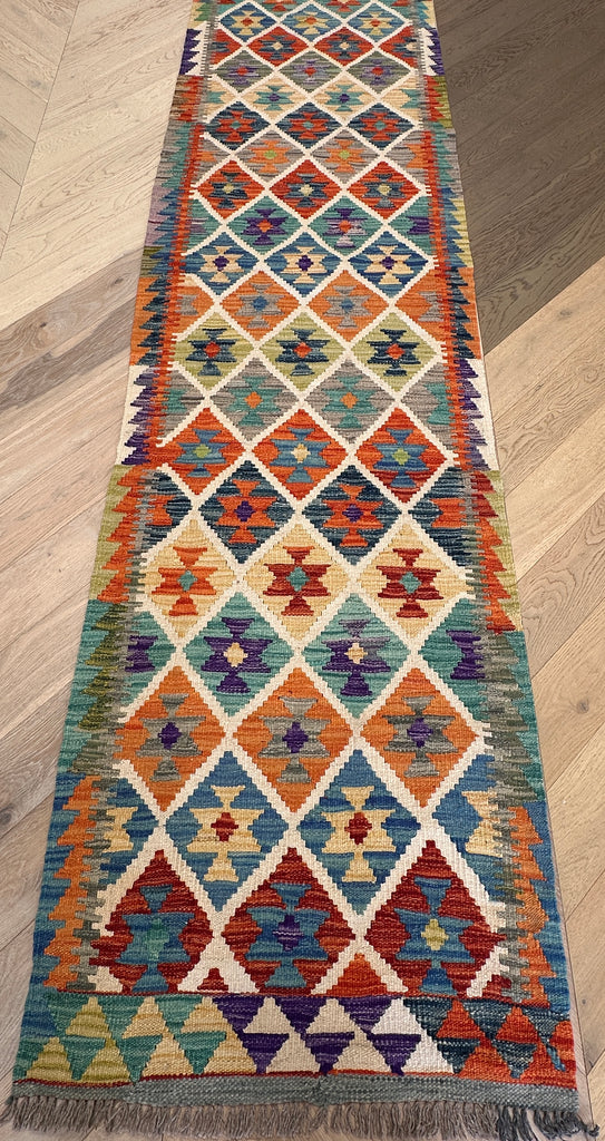 Afghan hand made Kilim runner 305x75 cm