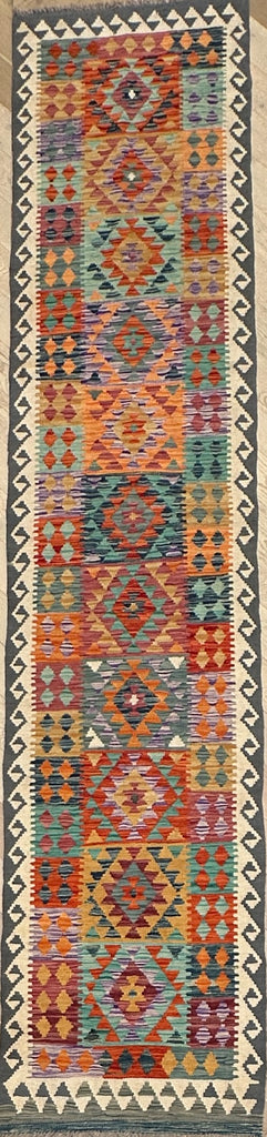 Afghan hand made Kilim runner 389x80 cm
