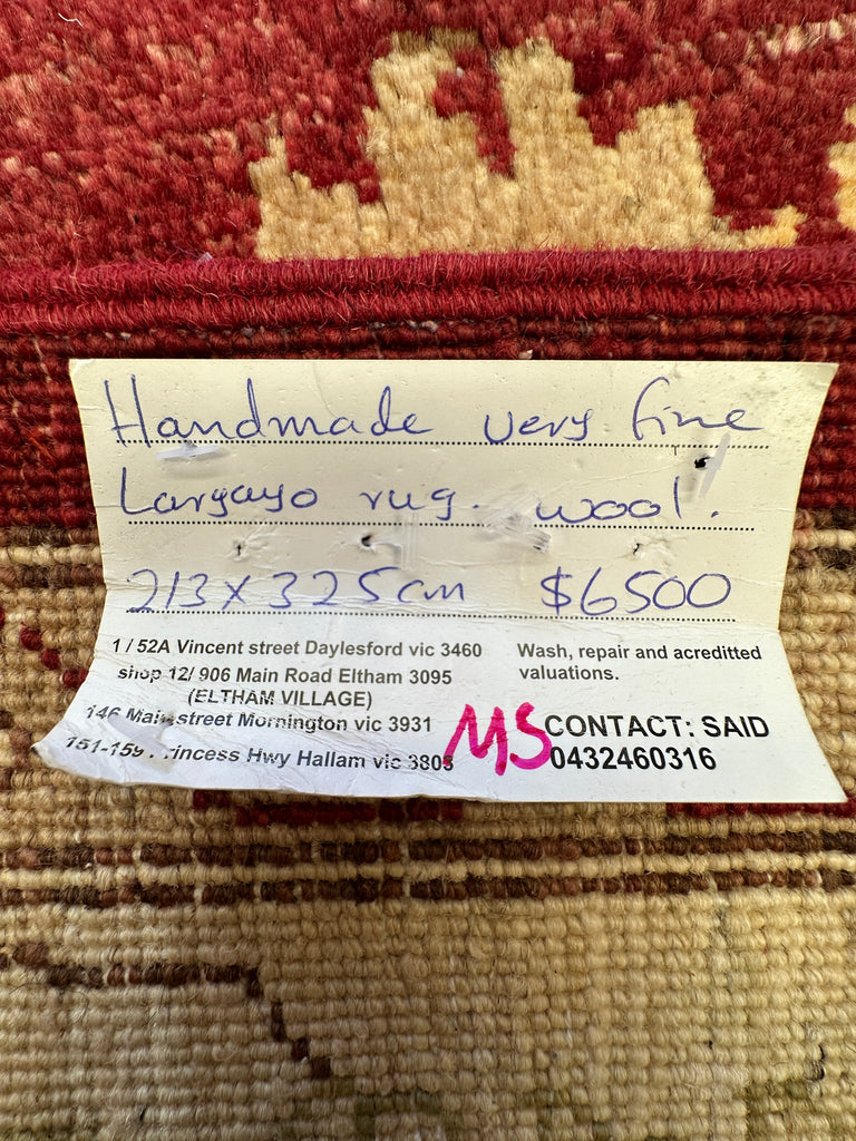 Afghan handmade rug,Chobi . Size: 325x213 cm