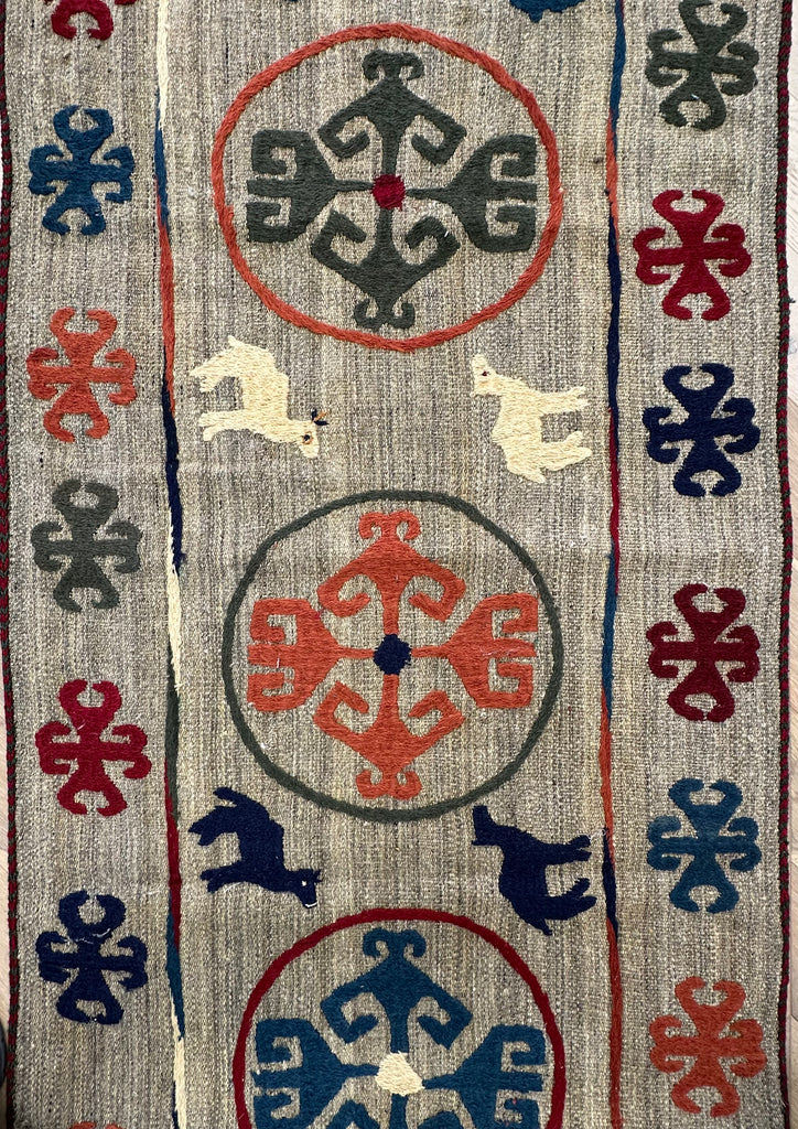 Afghan handmade tribal runner Suzani, size 300x90 cm