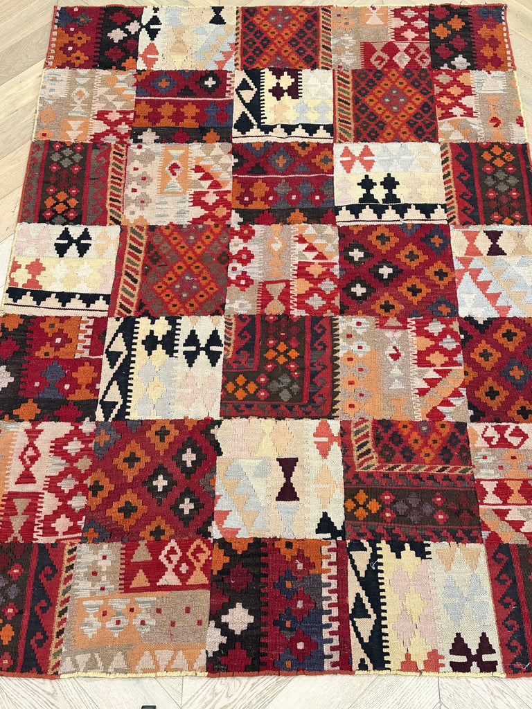Handmade Afghan patchwork rug- 213x150 cm