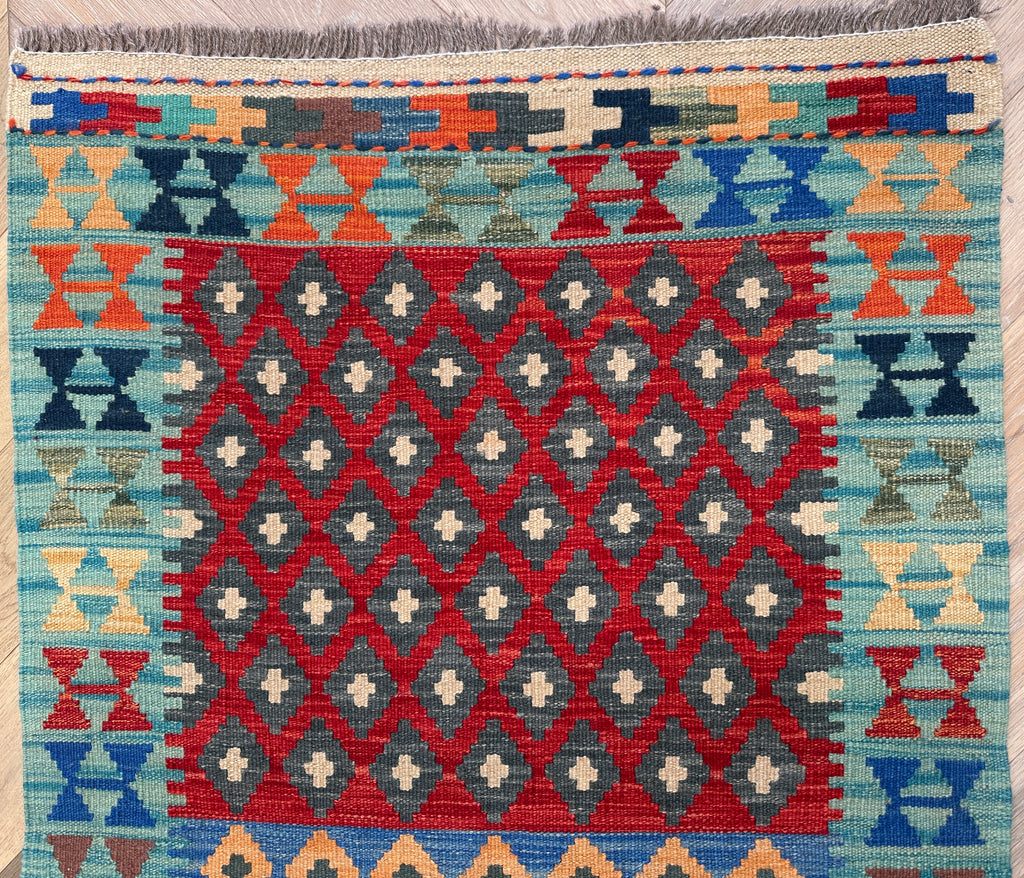Afghan hand made Kilim runner 306x85 cm