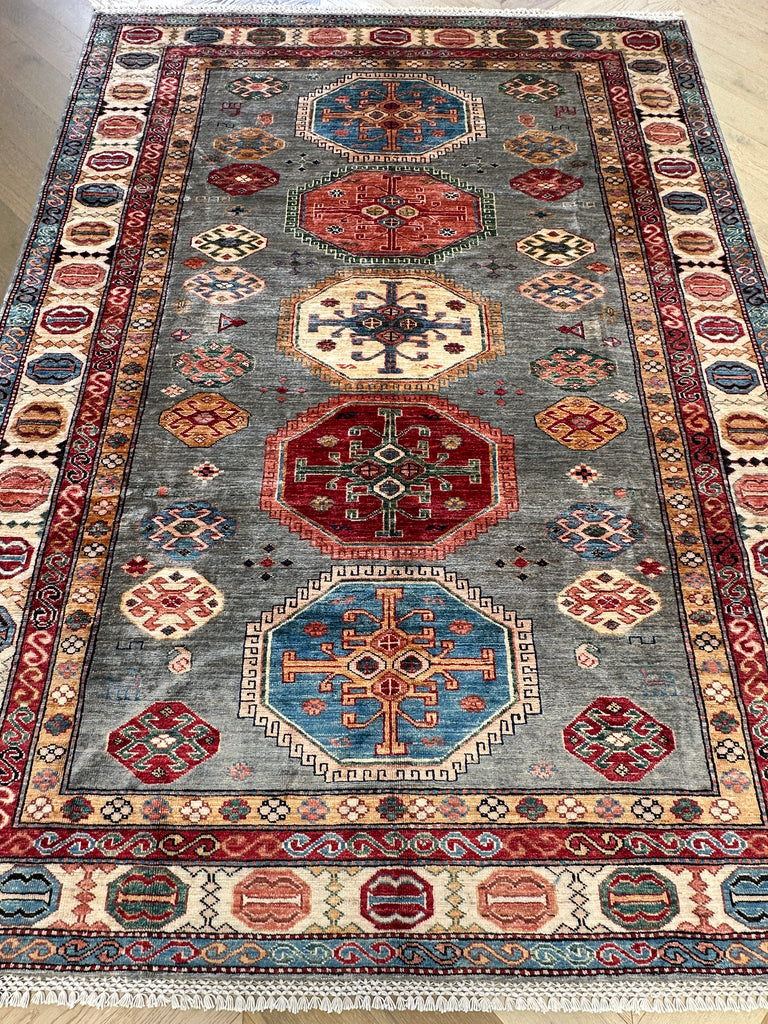 Afghan handmade rug,Chobi. Size: 233x176 cm