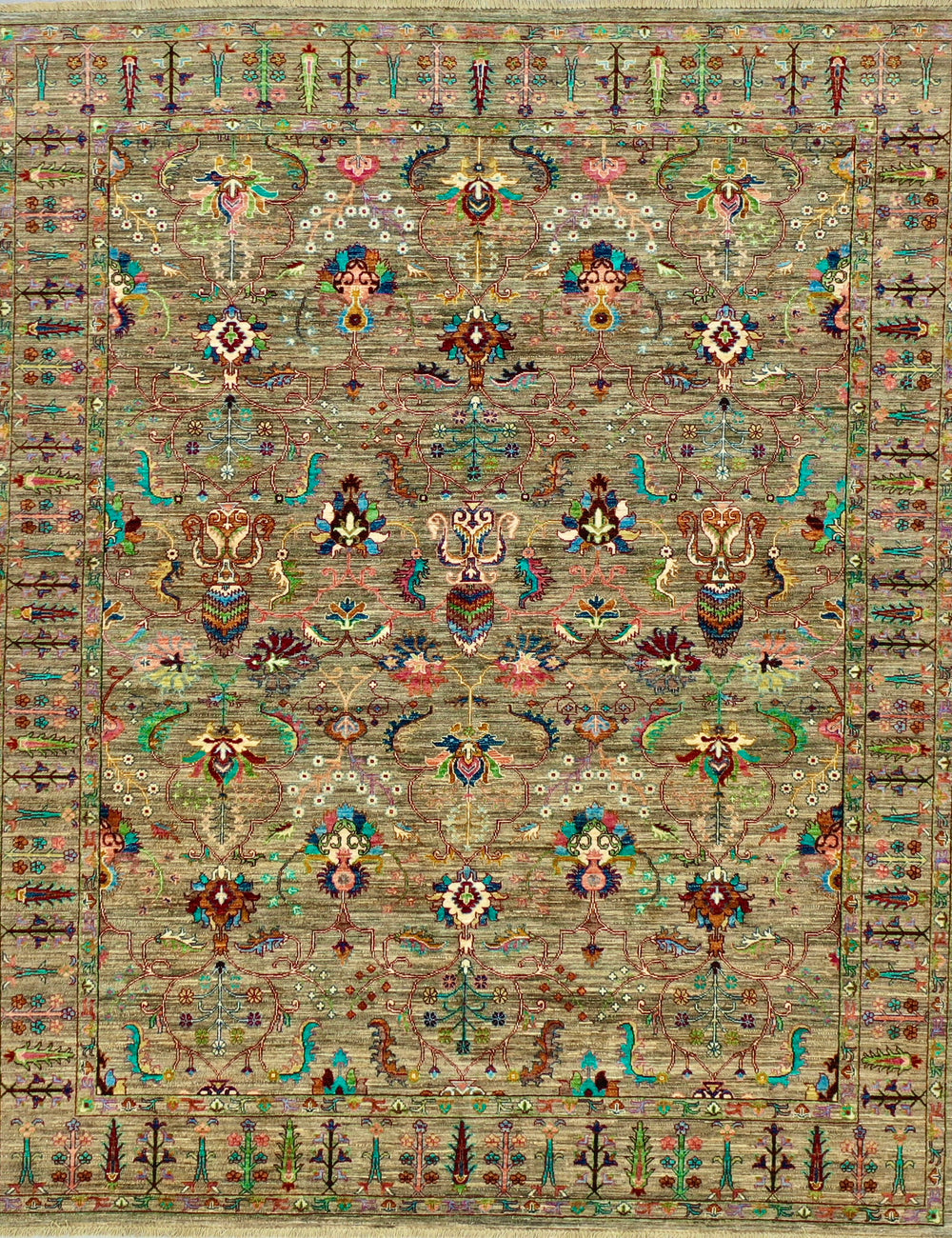 Green forest chobi rug 303x250cm