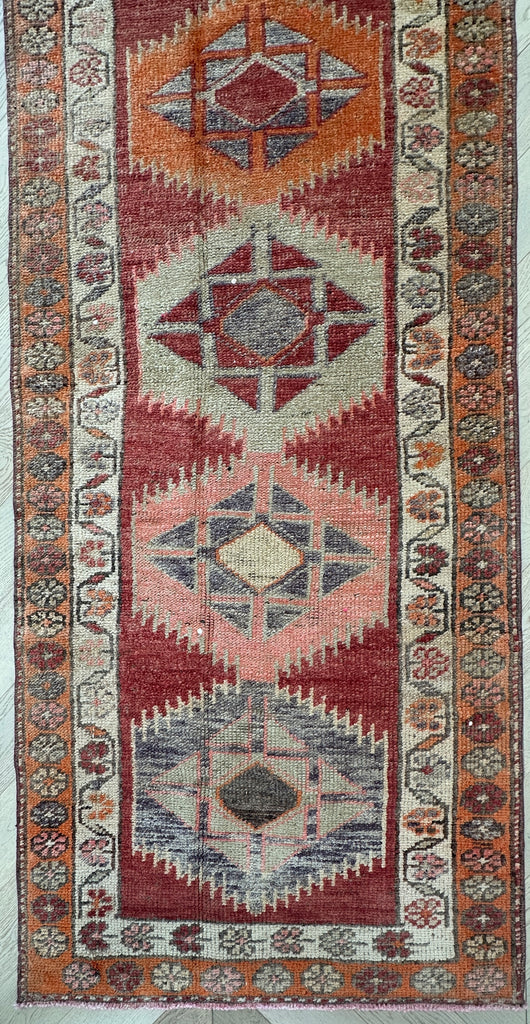 Vintage Turkish hand-made runner 453x92 cm