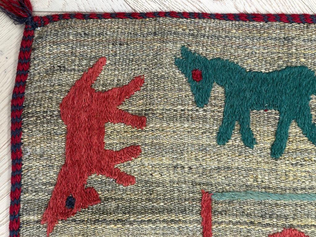 Afghan handmade tribal rug Suzani, size 202x149 cm