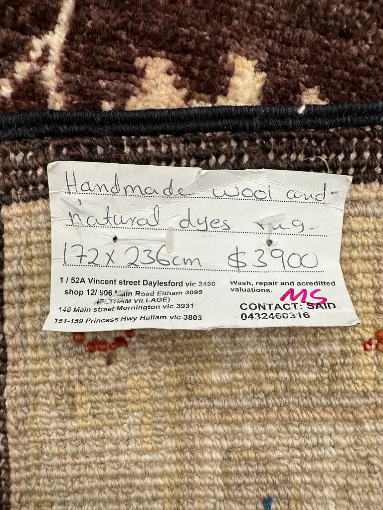 Afghan handmade rug,Chobi. Size: 236x172 cm