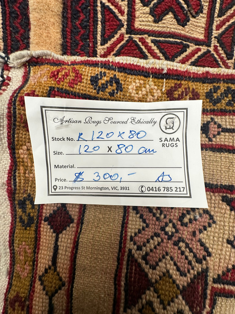 HANDMADE AFGHAN MUSHWANI KILIM | 120x80 CM|