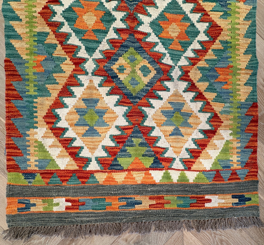 Afghan hand made Kilim runner 396x81 cm