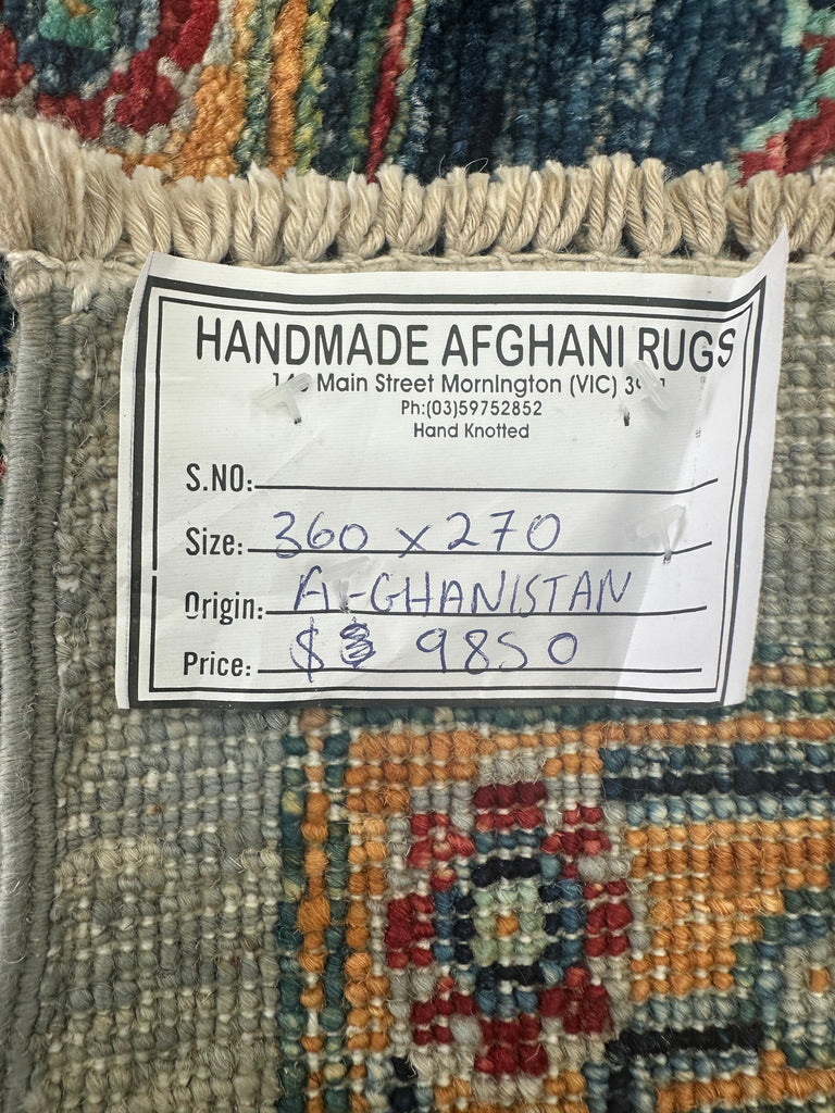 Afghan handmade rug,Chobi. Size:360x270cm