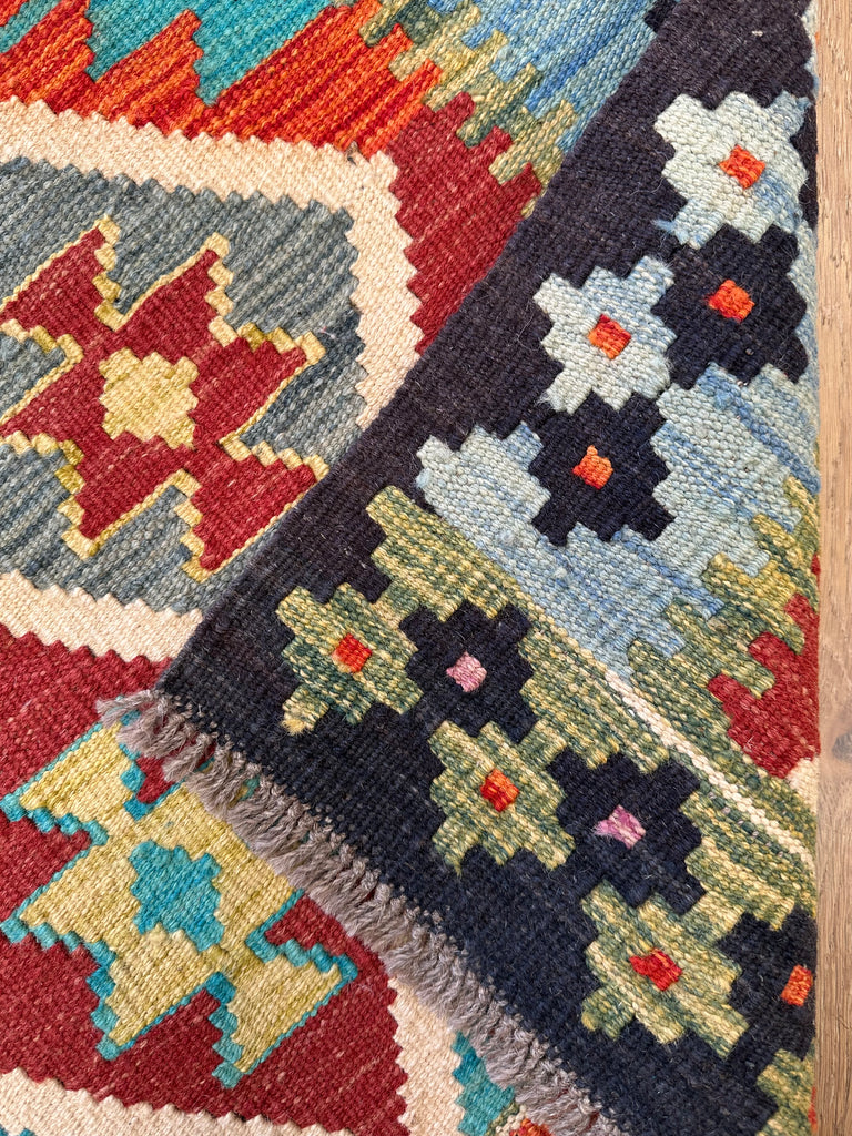 Afghan hand made Kilim runner 305x86 cm