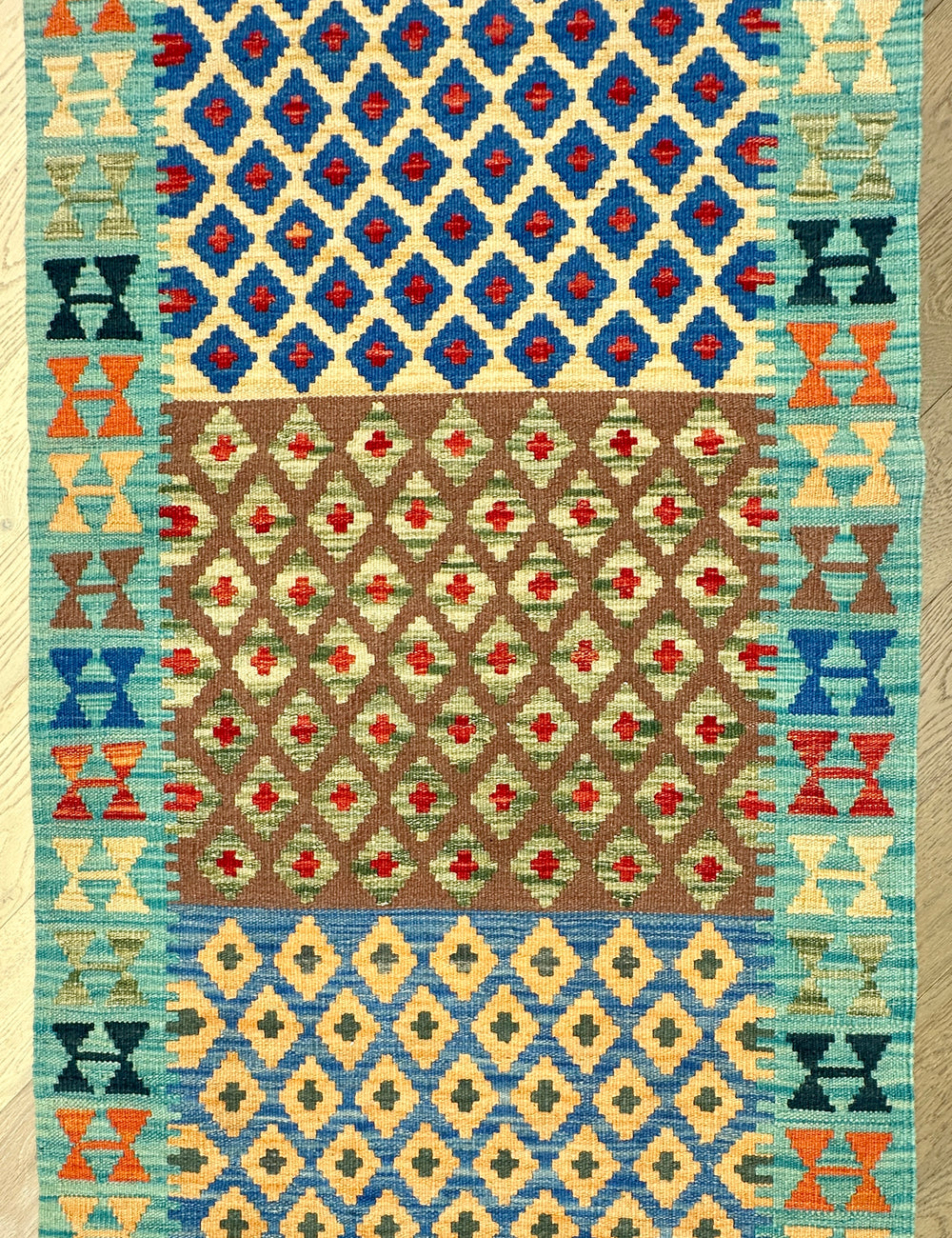Afghan hand made Kilim runner 306x85 cm