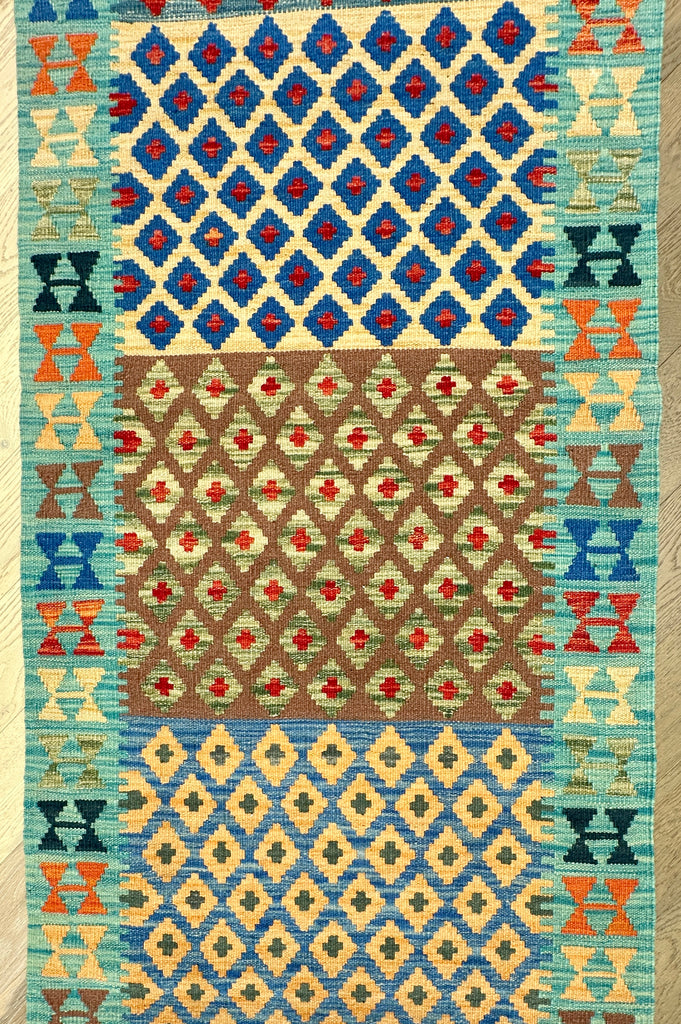 Afghan hand made Kilim runner 306x85 cm