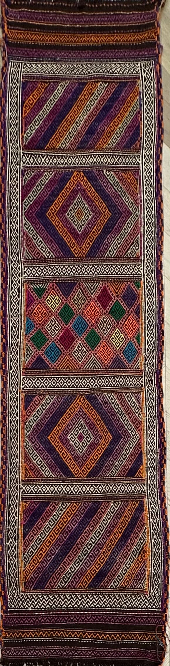 Afghan handmade Kilim runner 261x62 cm