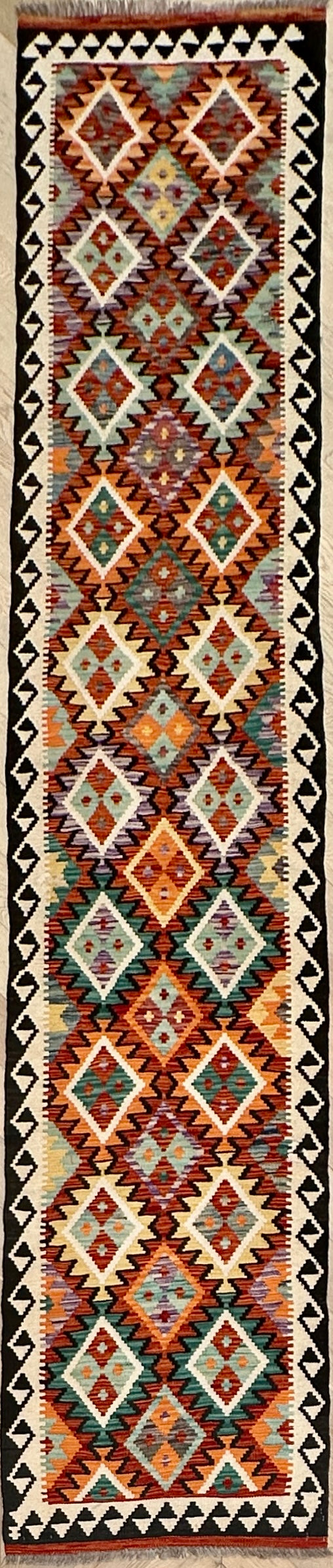 Afghan hand made Kilim runner 405x82 cm