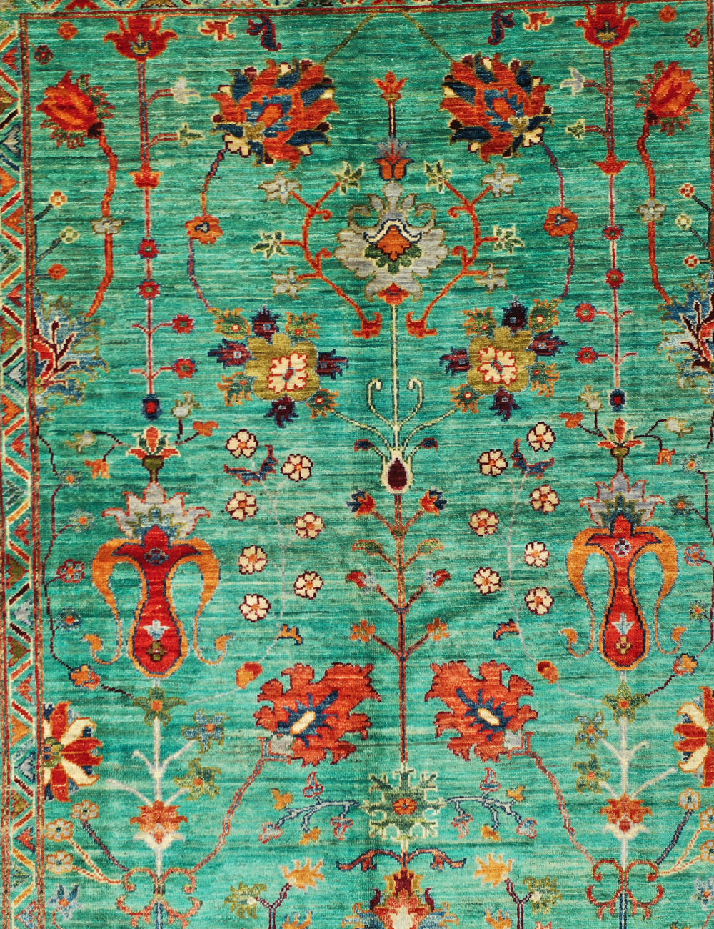 Turquoise Afghan Chobi rug 178x249cm