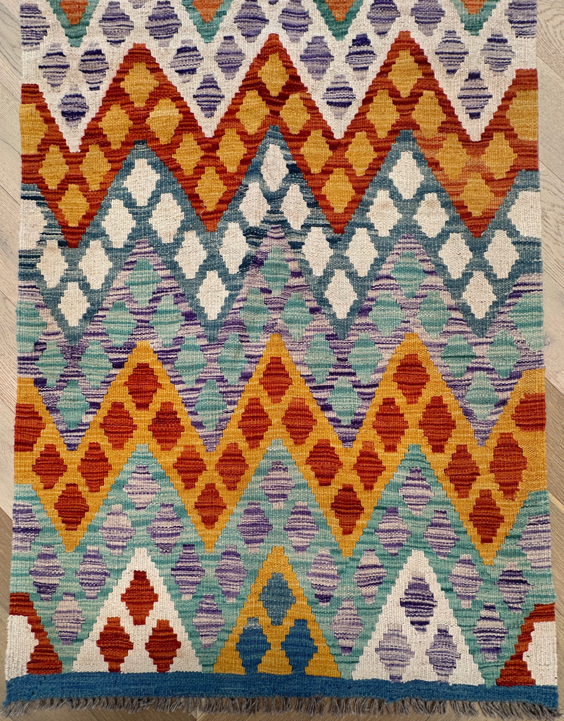 Afghan hand made Kilim runner 402x87 cm