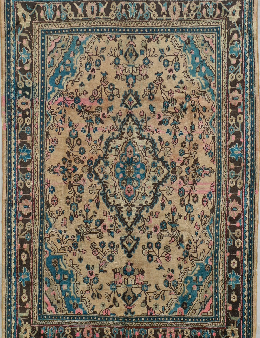 Afghan Vintage Sarouk rug beige/pink 303x212cm