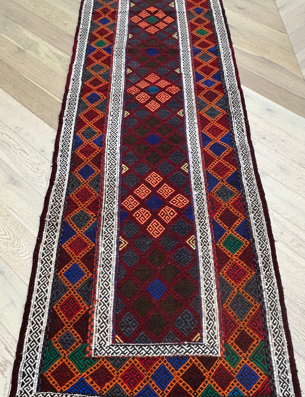 Afghan handmade Kilim runner 289x78 cm