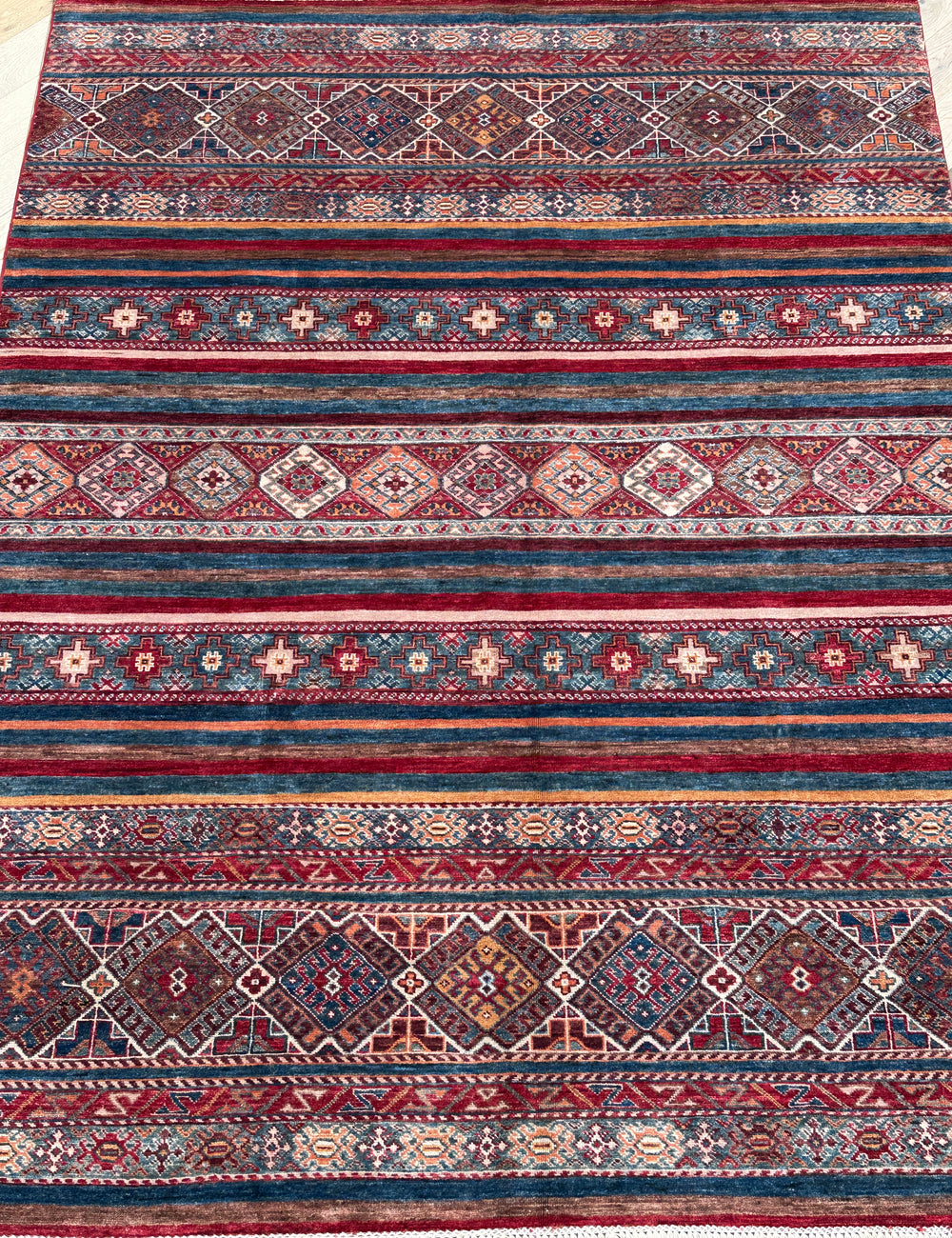 Afghan handmade rug,Chobi . Size: 237x189 cm