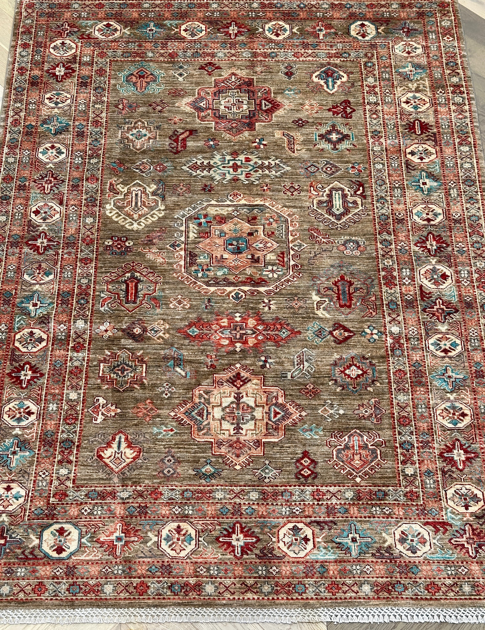 Afghan handmade rug,Chobi. Size: 237x174 cm